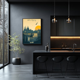 Madrid Sunrise - Royal City Silhouettes Poster