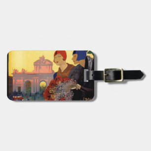 Madrid Temporada de Primavera - Vintage Art Poster Luggage Tag