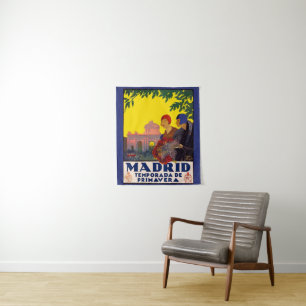Madrid Temporada de Primavera - Vintage Travel Art Tapestry