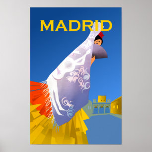 Madrid vintage travel poster. poster