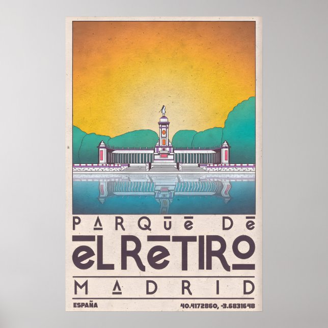 Madrid Wall Art Print Parque de El Retiro (Front)