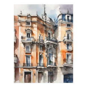 Madrid watercolor art photo print