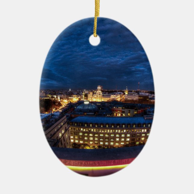 Madrid's Skyline Ceramic Tree Decoration (Front)