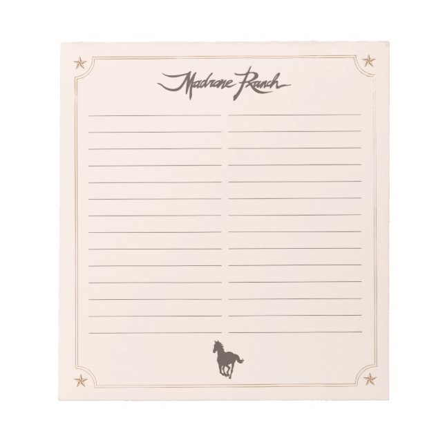 Madrone Ranch Notepad 1 (Front)