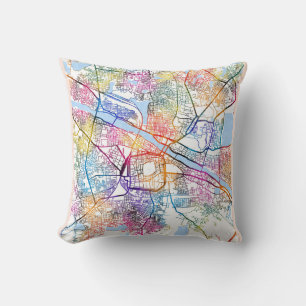 Madurai Tamil Nadu City Map Cushion