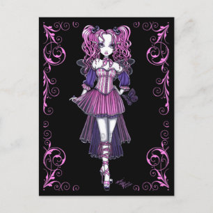 "Maegan" Pink Valentine Fairy Art Postcard