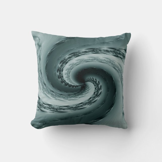 Maelstrom Fractal Abstract - Teal Cushion (Front)