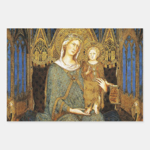 MAESTA,VIRGIN WITH CHILD ,Blue Sapphire Wrapping Paper Sheet