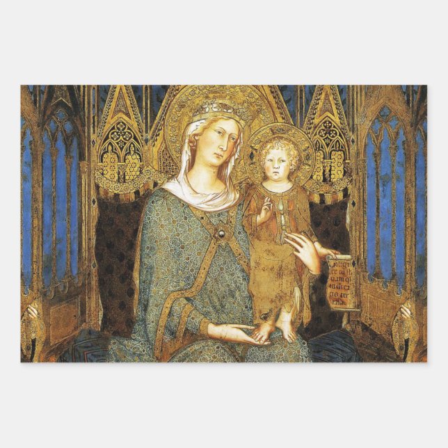 MAESTA,VIRGIN WITH CHILD ,Blue Sapphire Wrapping Paper Sheet (Front)