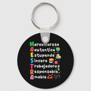 Maestra Acronym Spanish Teacher Back To School Lat Key Ring