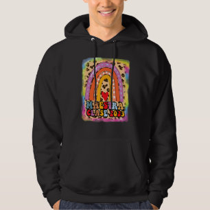 Maestra Clase 2023 Spanish Teacher Boho Rainbow Le Hoodie
