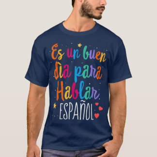 Maestra Cute Rainbow Regalos Para Bilingual Spanis T-Shirt