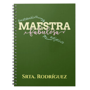 Maestra Fabulosa Personalised Spanish Teacher Notebook