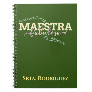 Maestra Fabulosa Personalised Spanish Teacher Notebook