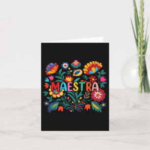Maestra Flowers Spanish Teacher Cinco De Mayo Funn Card