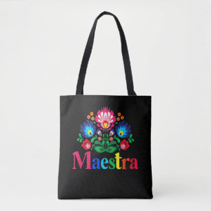 Maestra Proud Spanish Teacher Bilingual Teacher Tote Bag
