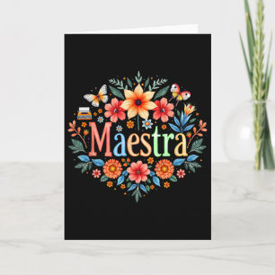 Maestra Spanish Mexican Teacher Mexico Cinco De Ma Card