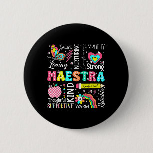 Maestra Spanish Teacher Back To School First Day O 6 Cm Round Badge