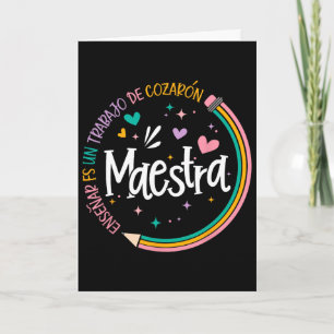 Maestra Spanish Teacher Back To School First Day O Card