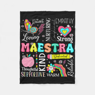 Maestra Spanish Teacher Back To School First Day O Fleece Blanket
