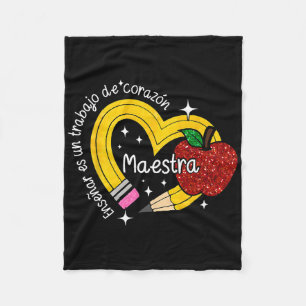 Maestra Spanish Teacher Back To School First Day O Fleece Blanket