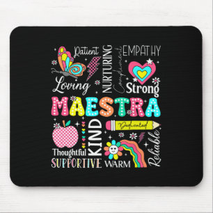 Maestra Spanish Teacher Back To School First Day O Mouse Pad
