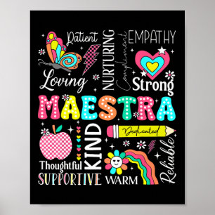 Maestra Spanish Teacher Back To School First Day O Poster