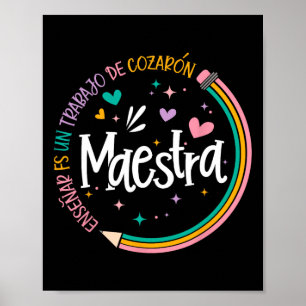 Maestra Spanish Teacher Back To School First Day O Poster