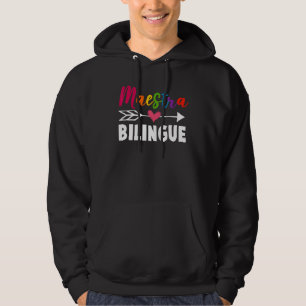 Maestra Spanish Teacher Back to School Maestra Bil Hoodie