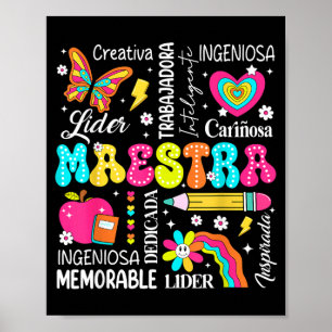 Maestra Spanish Teacher Back To School Maestra De Poster