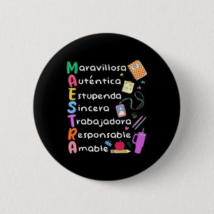 Maestra Spanish Teacher Bilingual Teacher Maestra 6 Cm Round Badge