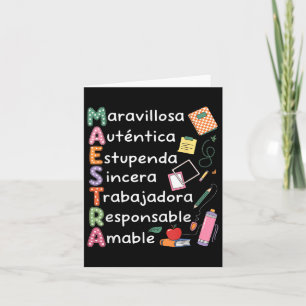 Maestra Spanish Teacher Bilingual Teacher Maestra Card
