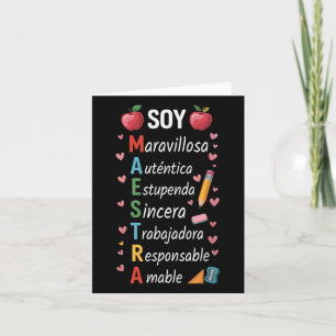 Maestra Spanish Teacher Bilingual Teacher Maestra Card