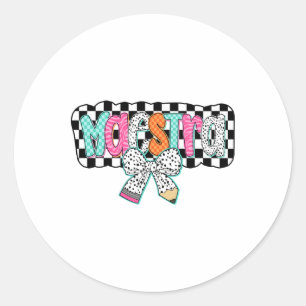 Maestra Spanish Teacher Ck To School Pencil Coquet Classic Round Sticker