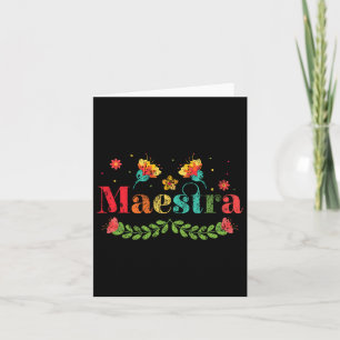 Maestra Spanish Teacher Multilingual Bilingual Tea Card