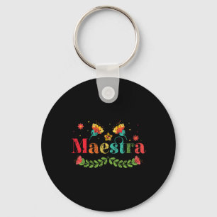Maestra Spanish Teacher Multilingual Bilingual Tea Key Ring