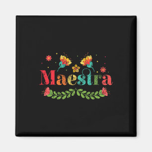 Maestra Spanish Teacher Multilingual Bilingual Tea Magnet