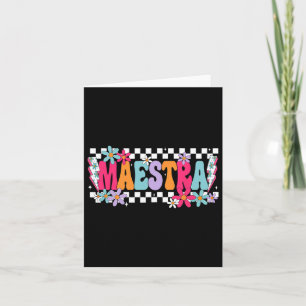 Maestra Teacher Spanish Back To School First Day O Card