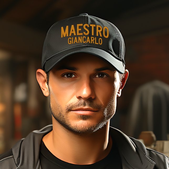 Maestro The Master Skilled Teacher  Embroidered Hat (Maestro (Italian for "The Master") Funny Italian
Emobroidered Baseball Cap)