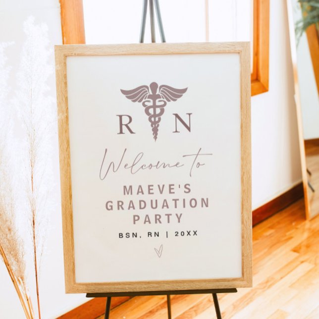 MAEVE Rose Gold Nurse Graduation Welcome Poster (Creator Uploaded)