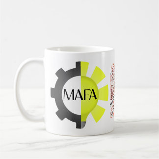 MAFA logo and word cloud mug