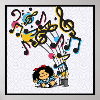 Mafalda music vintage poster