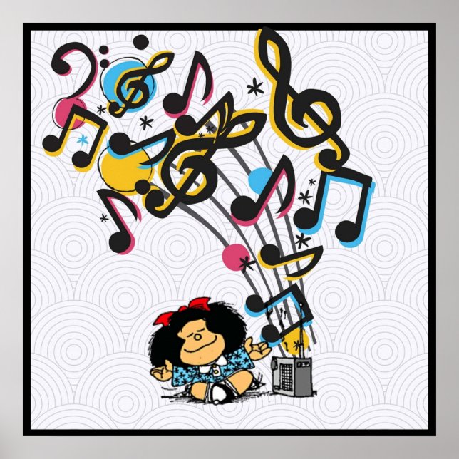 Mafalda music vintage poster (Front)