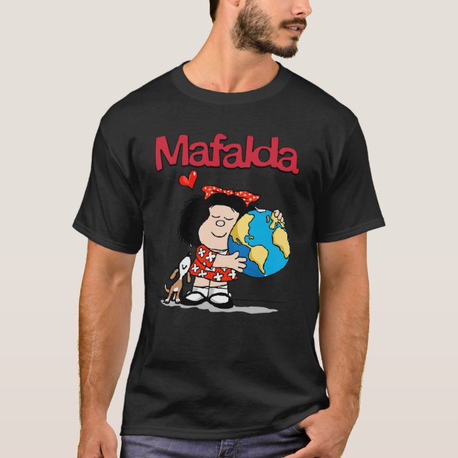 Mafalda, the world and her puppy. Classic  T-Shirt (Front)