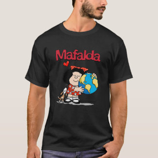 Mafalda, the world and her puppy.  T-Shirt