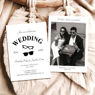 Mafia Couple Elegant Modern Trendy Chic Wedding Invitation