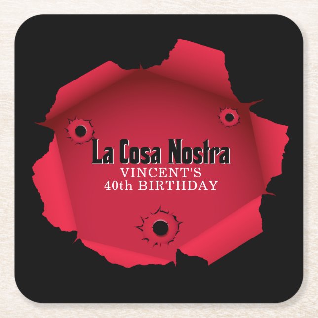 Mafia Themed Square Paper Coaster (Front)