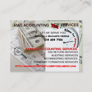 MAG ACCOUNTING  TAX SERVICES MOISOLA AGBADAMOSI BUSINESS CARD