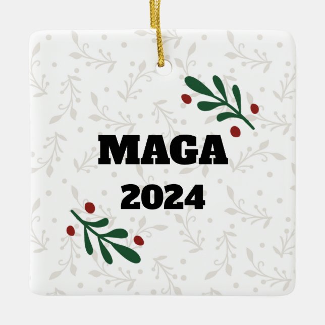 MAGA 2024 Christmas Tree Ornament Decor (Front)