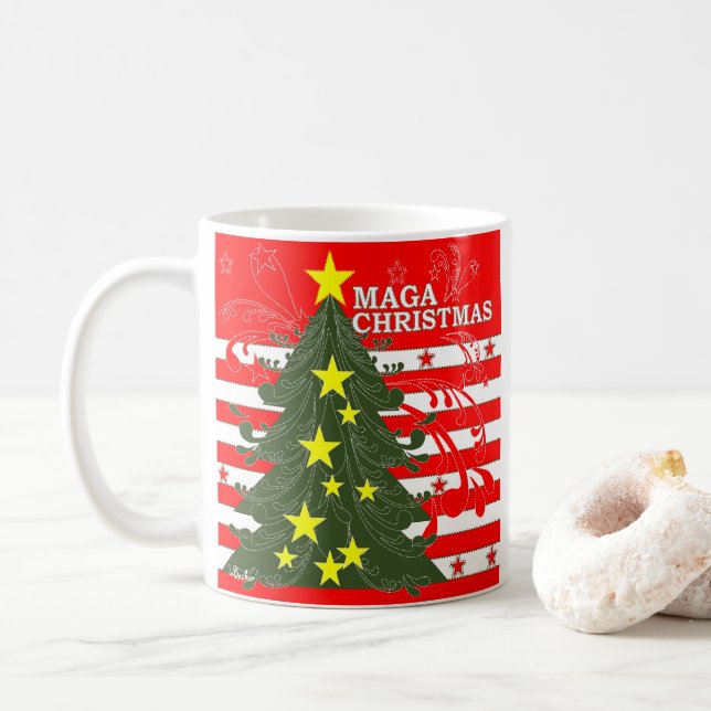 MAGA Christmas Patriotic Coffee Mug (With Donut)
